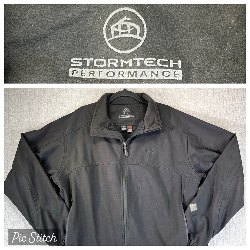 Stormtech Performance Black Softshell Jacket Men Size‎ Large lined, full zip